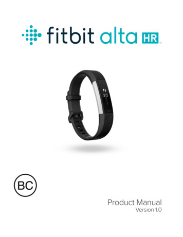 Fitbit Alta HR Product Manual