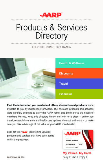 Products & Services Directory - AARP Roadside