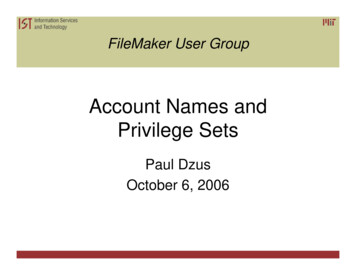 Account Names And Privilege Sets