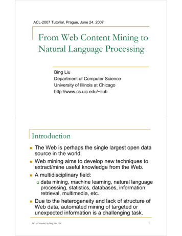From Web Content Mining To Natural Language Processing