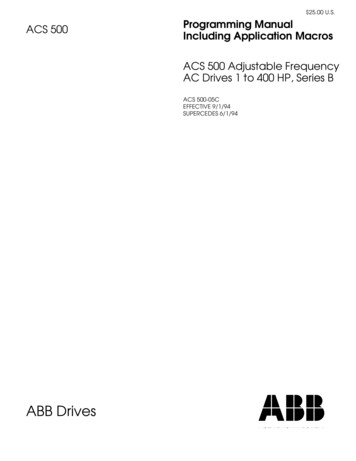 ACS 500 Programming Manual