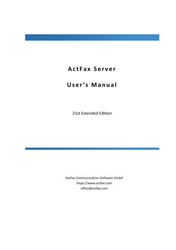 ActiveFax User's Manual - ActFax - Fax Server And Email .