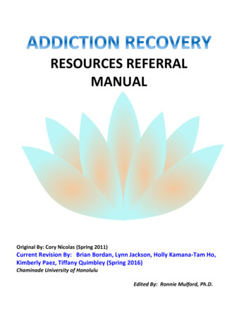 RESOURCES’REFERRAL’ MANUAL’