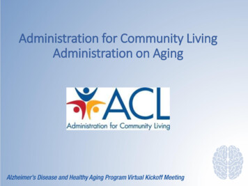 Administration For Community Living Administration On Aging