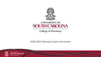 2020-2021 Admission Cycle Instructions - Sc
