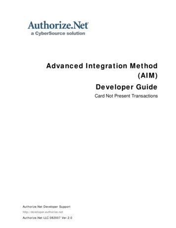 Advanced Integration Method (AIM) Developer's Guide