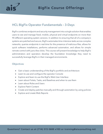 HCL BigFix Operator Fundamentals – 3-Days