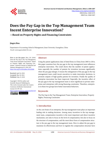 Does The Pay Gap In The Top Management Team Incent .