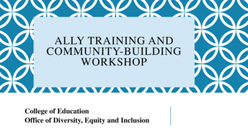 ALLY TRAINING AND COMMUNITY -BUILDING WORKSHOP