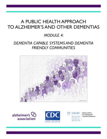 A Public Health Approach To Alzheimer's And Other 