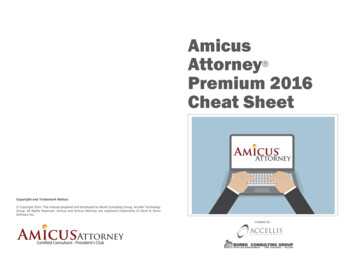 Amicus Attorney Premium 2016 Cheat Sheet - Printable .