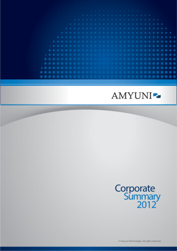 Corporate Summary 2012 - Amyuni