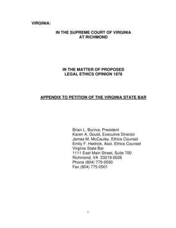 VIRGINIA: IN THE SUPREME COURT OF VIRGINIA AT 