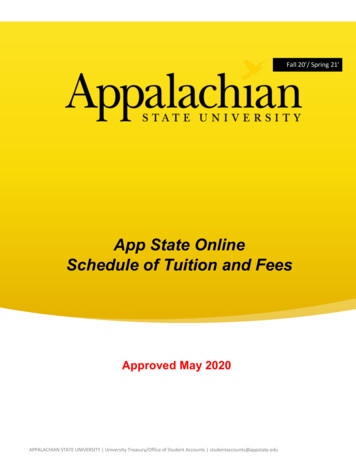 App State Online Schedule Of Tuition And Fees
