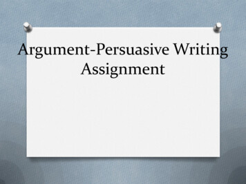 Argument-Persuasive Writing Assignment