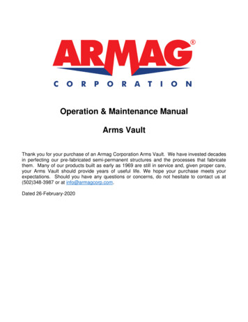 Operation & Maintenance Manual Arms Vault