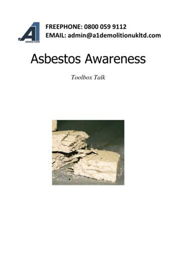 Asbestos Awareness Toolbox Talk - A1 Demolition UK