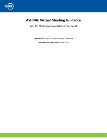 ASHRAE Virtual Meeting Guidance