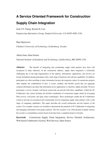 A Service Oriented Framework For Construction Supply 