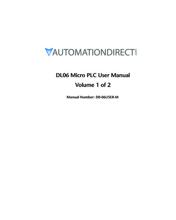 DL06 Micro PLC User Manual Volume 1 Of 2