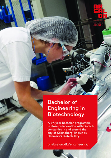 Bachelor Of Engineering In Biotechnology