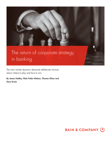 The Return Of Corporate Strategy In Banking