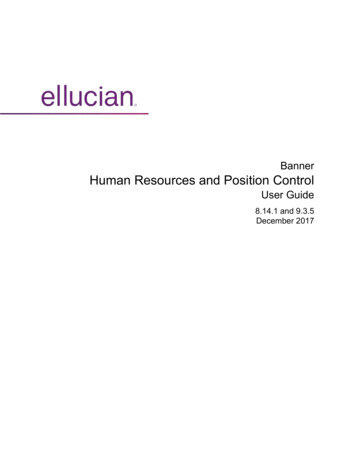 Banner Human Resources And Position Control