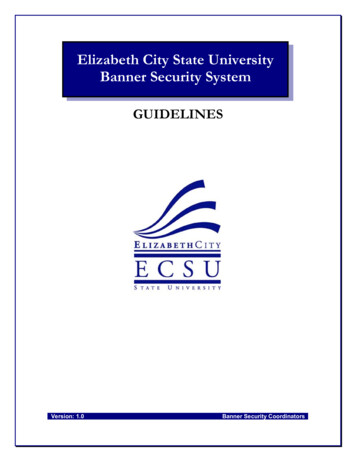 Banner System Security Guide1 - ECSU