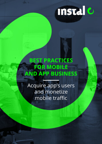 BEST PRACTICES FOR MOBILE AND APP BUSINESS