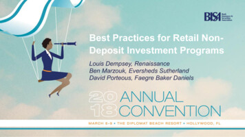 Best Practices For Retail Non- Deposit Investment Programs