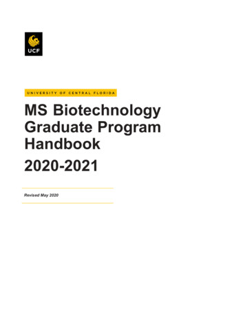 MS Biotechnology Graduate Program Handbook 2020-2021