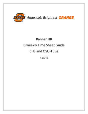 Banner HR Biweekly Time Sheet Guide CHS And OSU-Tulsa
