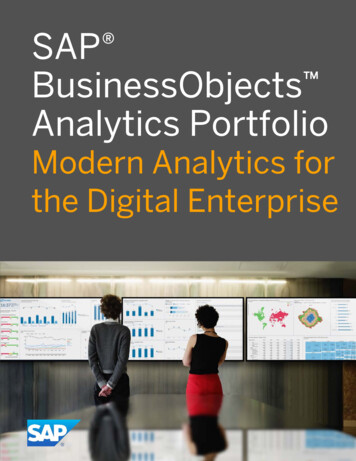 SAP BusinessObjects Analytics Portfolio