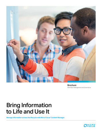 Bring Information To Life And Use It - Micro Focus