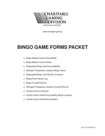 BINGO GAME FORMS PACKET - Michigan