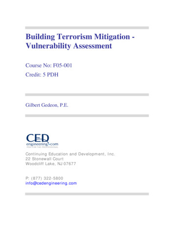 Building Terrorism Mitigation - Vulnerability Assessment