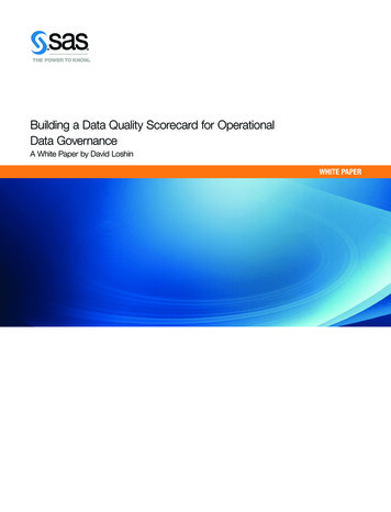 Building A Data Quality Scorecard For Operational Data .
