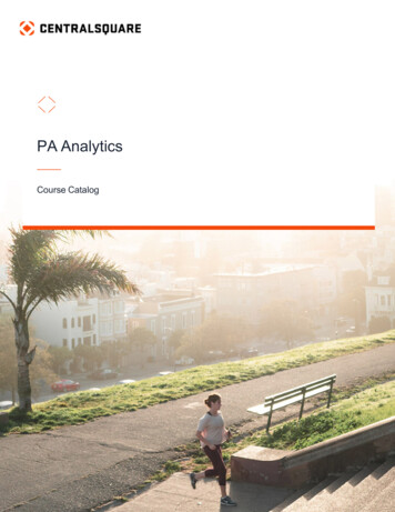 PA Analytics Catalog