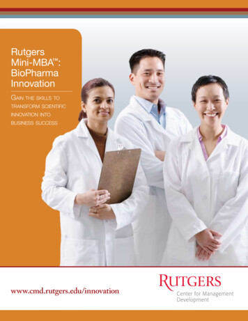 Rutgers Mini-MBA BioPharma Innovation