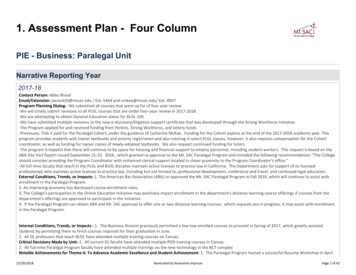 1. Assessment Plan - Four Column