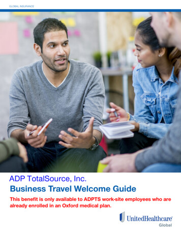 ADP TotalSource, Inc. Business Travel Welcome Guide
