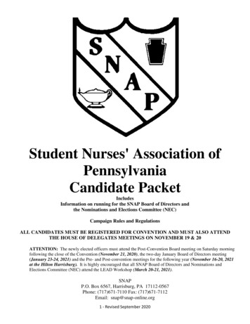 Student Nurses' Association Of Pennsylvania Candidate Packet