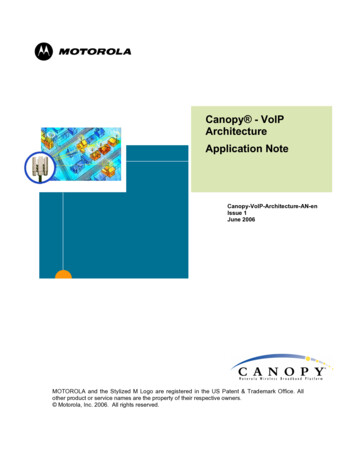 Canopy - VoIP Architecture Application Note