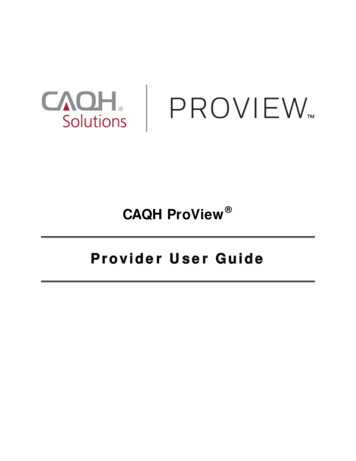 CAQH ProView Provider User Guide - Providers - Keystone 