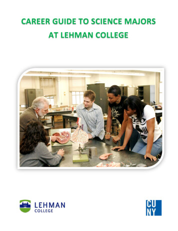 CAREER GUIDE TO SCIENCE MAJORS AT LEHMAN COLLEGE