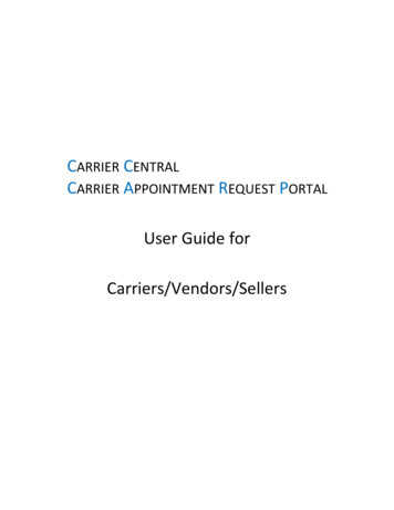 User Guide For Carriers/Vendors/Sellers