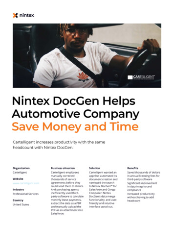 Nintex DocGen Helps Automotive Company Save Money And 