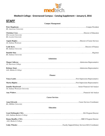 Medtech College - Greenwood Campus - Catalog Supplement .