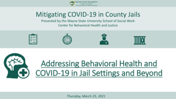 Mitigating COVID-19 In County Jails - Wayne State University