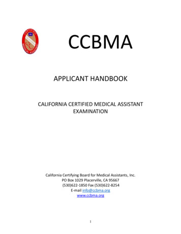 APPLIANT HANDOOK - California Certifying Board For 